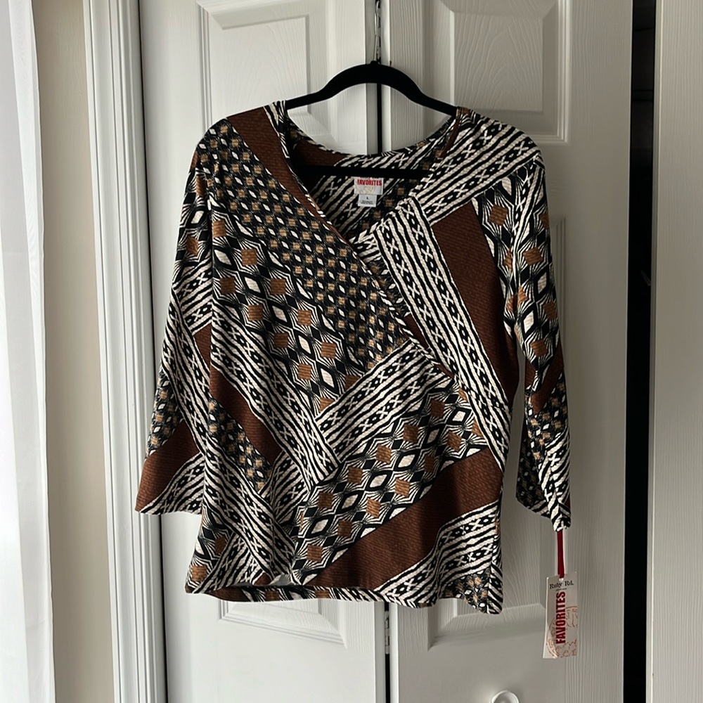 Ruby Rd Animal Print Shirt
